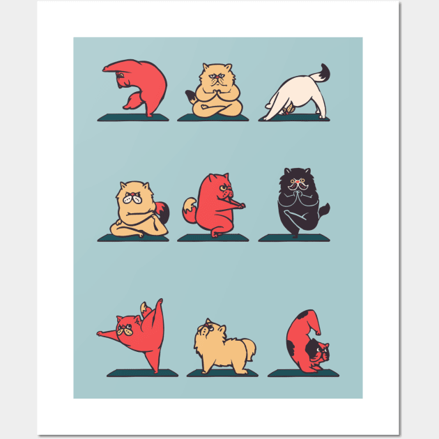 Cat Yoga Wall Art by huebucket